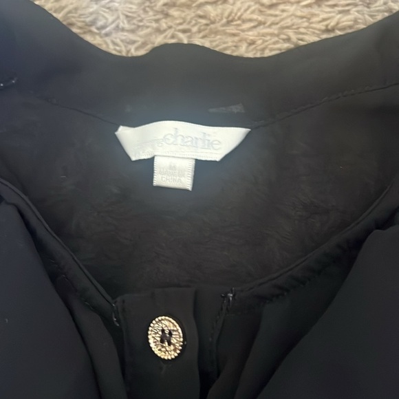 Charming Charlie Black Sleeveless blouse Size M - Picture 2 of 3